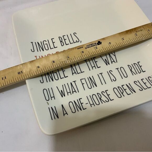 Creative Co-Op Jingle bells Stoneware plate - Picture 7 of 8